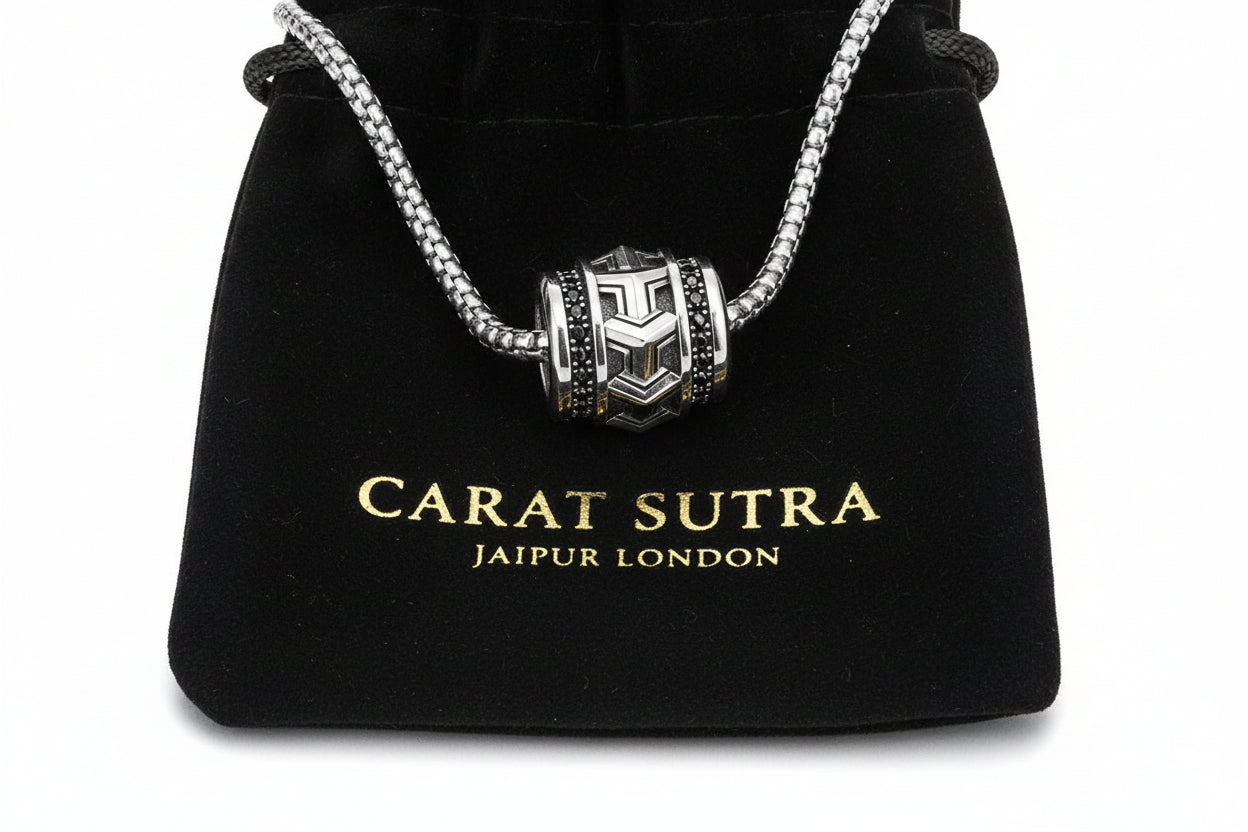 Unique Designed Armour Pendant for Men | 925 Sterling Silver Oxidized Pendant | With Certificate of Authenticity and 925 Hallmark - caratsutra