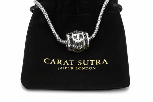 Unique Designed Armour Pendant for Men | 925 Sterling Silver Oxidized Pendant | With Certificate of Authenticity and 925 Hallmark - caratsutra