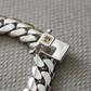 12mm Wide Solid Miami Cuban Link Bracelet with Yellow Citrine stone lock | 925 Sterling Silver Bracelet | Men's Jewelry - caratsutra