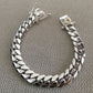 12mm Wide Solid Miami Cuban Link Bracelet with Yellow Citrine stone lock | 925 Sterling Silver Bracelet | Men's Jewelry - caratsutra