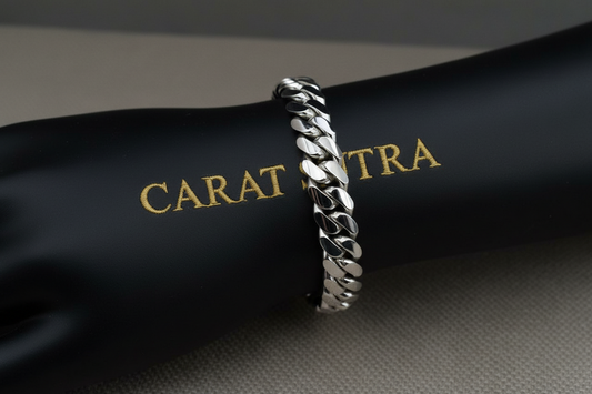 12mm Wide Solid Miami Cuban Link Bracelet with Ruby stone lock |925 Sterling Silver Bracelet | Men's Jewelry | With Certificate of Authenticity and 925 Hallmark - caratsutra