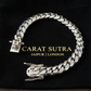 12mm Wide Solid Miami Cuban Link Bracelet with Yellow Citrine stone lock | 925 Sterling Silver Bracelet | Men's Jewelry - caratsutra