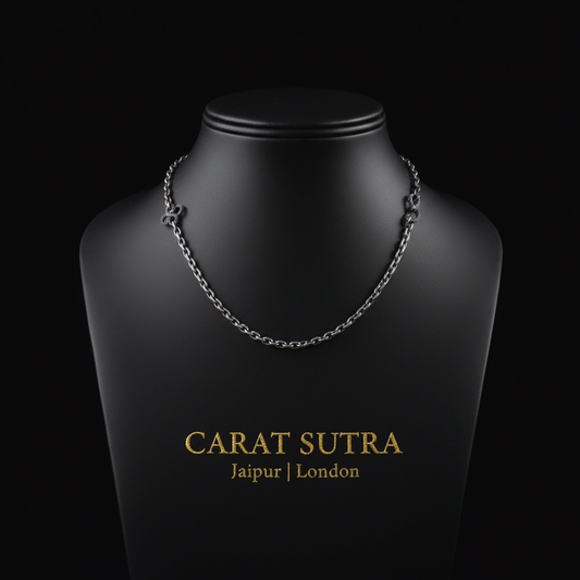 4mm wide Snake lock chain Oxidised Box Chain | 925 Sterling Silver Chain | Men's Jewelry | With Certificate of Authenticity and 925 Hallmark (Copy) - caratsutra