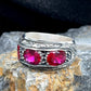 Hand-Engraved Original Ruby Silver Band | 925 Sterling Silver Ring, studded with Original Ruby | With Certificate of Authenticity and 925 Hallmark - caratsutra