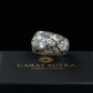 Hand-Engraved Zircon Silver Band | 925 Sterling Silver Ring, studded with White Zircon | With Certificate of Authenticity and 925 Hallmark - caratsutra