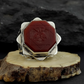 Hand_Engraved Turkish Style Ring with Natural Red Agate with Eagle  | 925 Sterling Silver Oxidized Ring | Men's Jewelry | With Certificate of Authenticity and 925 Hallmark - caratsutra