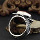 Hand_Engraved Turkish Style Ring with Natural Red Agate with Eagle  | 925 Sterling Silver Oxidized Ring | Men's Jewelry | With Certificate of Authenticity and 925 Hallmark - caratsutra