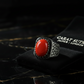 Oval shaped 10ct Natural Red Coral (Moonga) | 925 Sterling Silver Oxidized Ring | With Certificate of Authenticity and 925 Hallmark - caratsutra