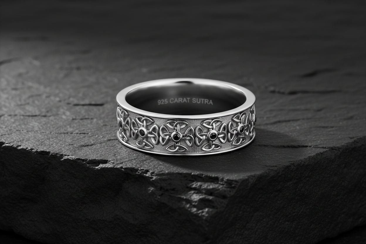 4mm wide Wheel designed Band Ring, Brush Matt-Finish, Sterling Silver 925 Ring | Jewellery for Men| With Certificate of Authenticity and 925 Hallmark - caratsutra