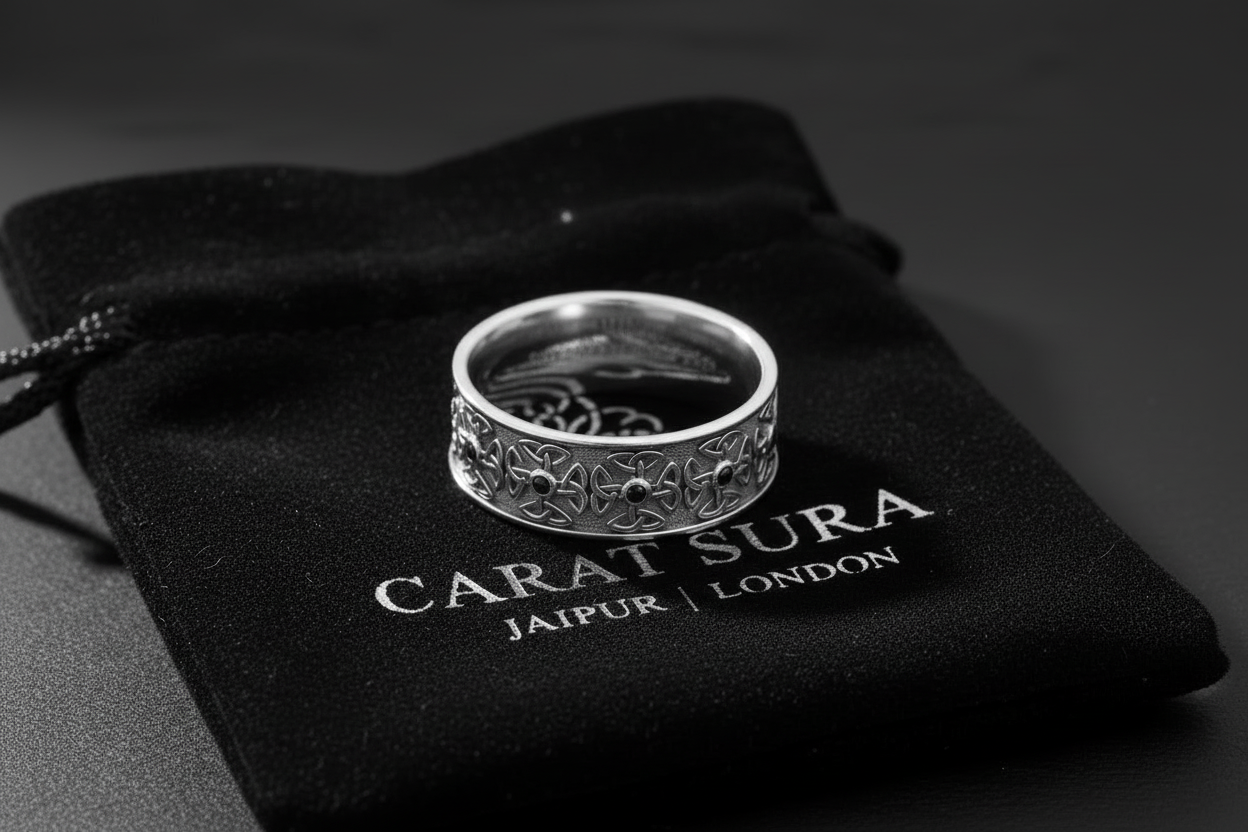 4mm wide Wheel designed Band Ring, Brush Matt-Finish, Sterling Silver 925 Ring | Jewellery for Men| With Certificate of Authenticity and 925 Hallmark - caratsutra