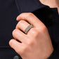 4mm wide Minimal Pyramid Band Ring for Men, Brush Matt-Finish, Sterling Silver 925 Ring | Jewellery for Men| With Certificate of Authenticity and 925 Hallmark - caratsutra
