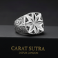 Star Hand-Engraved Ring for Men, Brush Matt-Finish, Sterling Silver 925 Ring | Jewellery for Men| With Certificate of Authenticity and 925 Hallmark - caratsutra