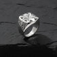 Star Hand-Engraved Ring for Men, Brush Matt-Finish, Sterling Silver 925 Ring | Jewellery for Men| With Certificate of Authenticity and 925 Hallmark - caratsutra