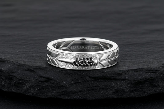 4mm wide Bullet Band Ring, Brush Matt-Finish, Sterling Silver 925 Ring | Jewellery for Men| With Certificate of Authenticity and 925 Hallmark - caratsutra