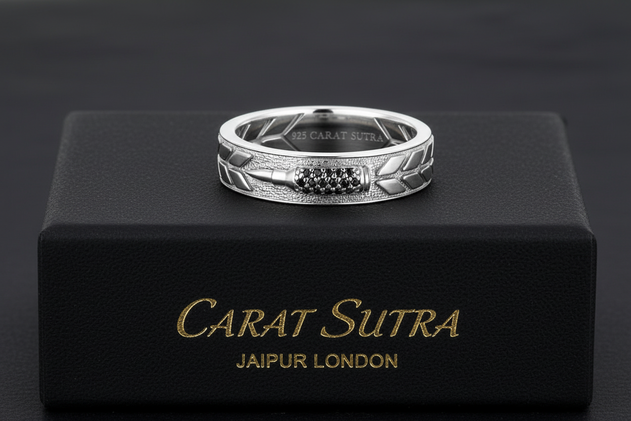 4mm wide Bullet Band Ring, Brush Matt-Finish, Sterling Silver 925 Ring | Jewellery for Men| With Certificate of Authenticity and 925 Hallmark - caratsutra
