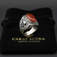 Skull designed Ring with Oval shaped 10ct Natural Red Coral (Moonga) | 925 Sterling Silver Oxidized Ring | With Certificate of Authenticity and 925 Hallmark - caratsutra