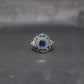 Double Faced Lion Ring with Original Blue Sapphire Stone | 925 Sterling Silver Oxidized Ring |  With Certificate of Authenticity and 925 Hallmark - caratsutra