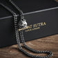 RARE PRINCE by CARAT SUTRA | 4mm wide Cuban with Pitbul Face lock chain Oxidised Box Chain | 925 Sterling Silver Chain |With Certificate of Authenticity and 925 Hallmark - caratsutra