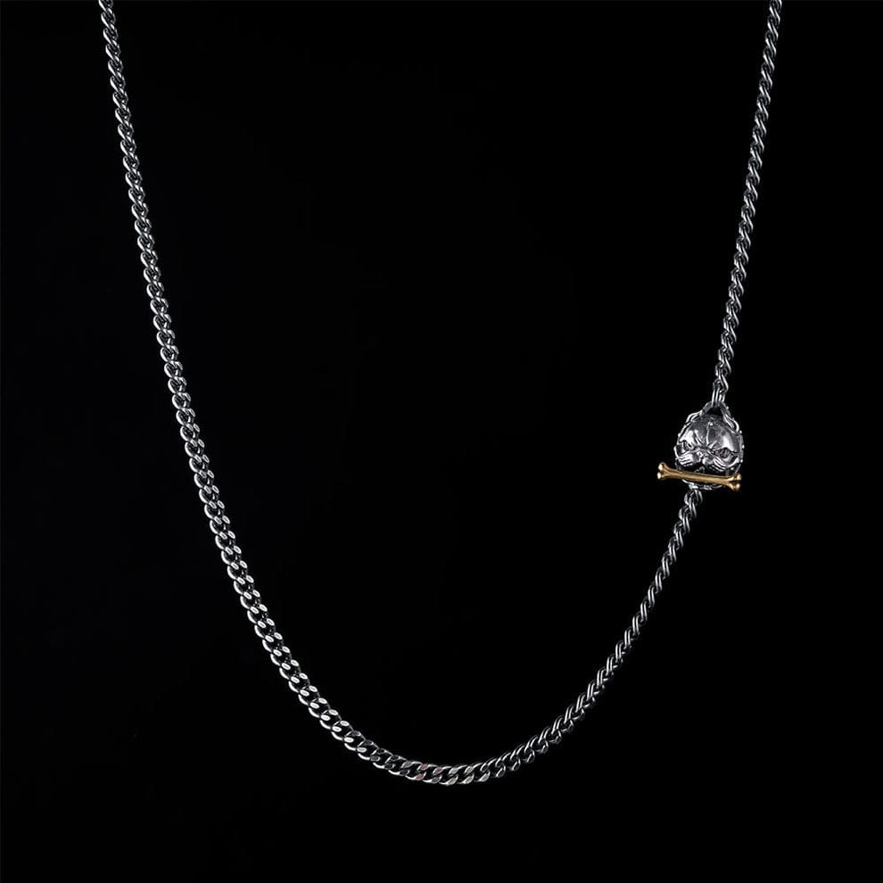 RARE PRINCE by CARAT SUTRA | 4mm wide Cuban with Pitbul Face lock chain Oxidised Box Chain | 925 Sterling Silver Chain |With Certificate of Authenticity and 925 Hallmark - caratsutra