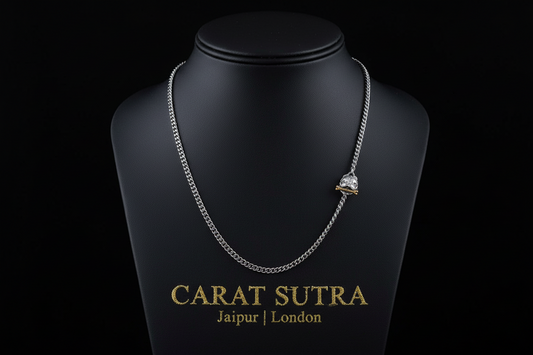 RARE PRINCE by CARAT SUTRA | 4mm wide Cuban with Pitbul Face lock chain Oxidised Box Chain | 925 Sterling Silver Chain |With Certificate of Authenticity and 925 Hallmark - caratsutra