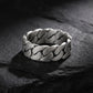 5mm wide Matt Finish Cuban link Band Ring, Sterling Silver 925 Ring | With Certificate of Authenticity and 925 Hallmark - caratsutra