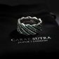 6mm wide, Emerald Iced Out Cuban link Band Ring for Men, Sterling Silver 925 Ring | With Certificate of Authenticity and 925 Hallmark - caratsutra
