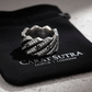 6mm wide, White Zircon Iced Out Cuban link Band Ring for Men, Sterling Silver 925 Ring | With Certificate of Authenticity and 925 Hallmark - caratsutra