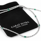 Solid 6mm Byzantine Link Chain, studded with Green Zircon baguette cut | 925 Sterling Silver Chain | With Certificate of Authenticity and 925 Hallmark - caratsutra