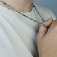 Solid 6mm Byzantine Link Chain, studded with Green Zircon baguette cut | 925 Sterling Silver Chain | With Certificate of Authenticity and 925 Hallmark - caratsutra