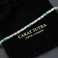 Solid 8mm Byzantine Link Chain, studded with Green Zircon baguette cut | 925 Sterling Silver Chain | With Certificate of Authenticity and 925 Hallmark - caratsutra