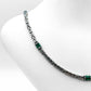 Solid 8mm Byzantine Link Chain, studded with Green Zircon baguette cut | 925 Sterling Silver Chain | With Certificate of Authenticity and 925 Hallmark - caratsutra