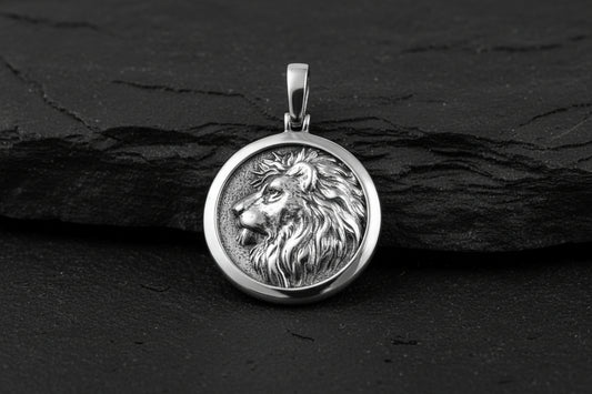 Unique Lion Pendant for Men | 925 Sterling Silver Oxidized Pendant | With Certificate of Authenticity and 925 Hallmark - caratsutra