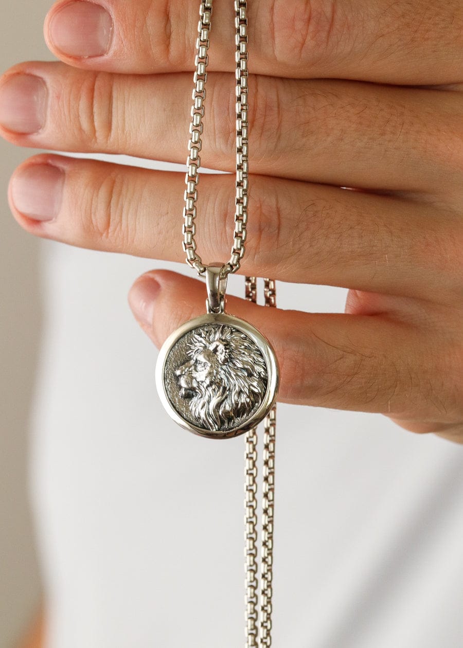 Unique Lion Pendant for Men | 925 Sterling Silver Oxidized Pendant | With Certificate of Authenticity and 925 Hallmark - caratsutra