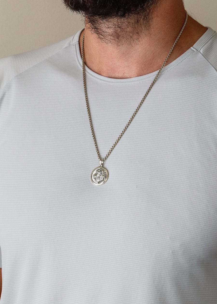 Unique Lion Pendant for Men | 925 Sterling Silver Oxidized Pendant | With Certificate of Authenticity and 925 Hallmark - caratsutra
