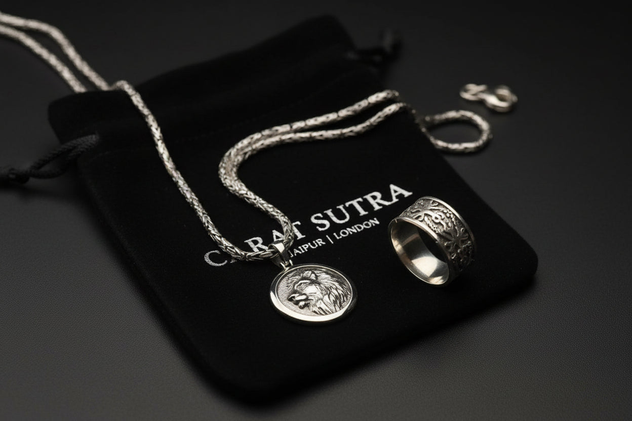 Unique Lion Pendant for Men | 925 Sterling Silver Oxidized Pendant | With Certificate of Authenticity and 925 Hallmark - caratsutra