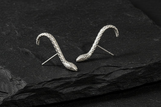 Unisex Antique finish snake Earrings | With Certificate of Authenticity and 925 Hallmark - caratsutra