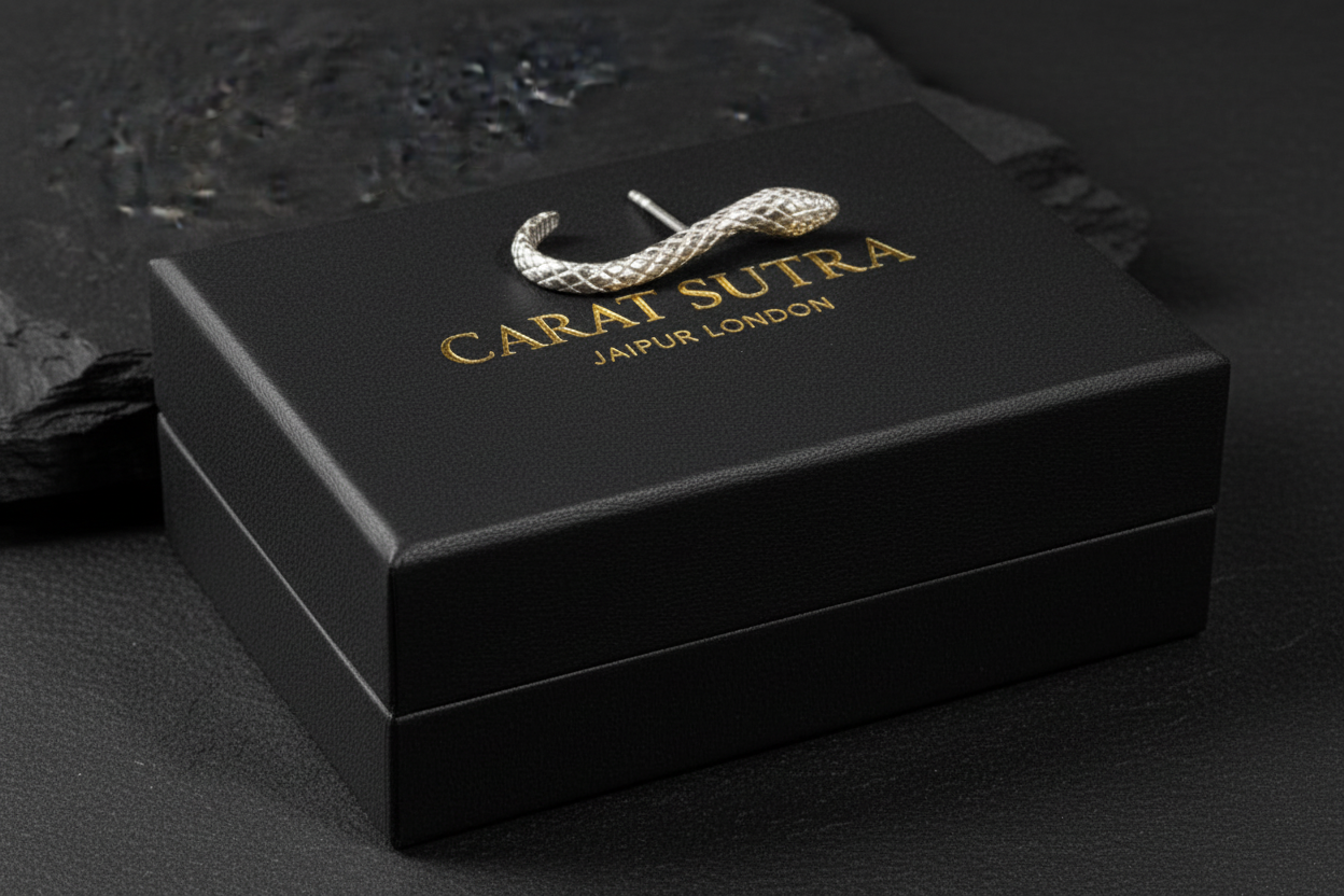 Unisex Antique finish snake Earrings | With Certificate of Authenticity and 925 Hallmark - caratsutra