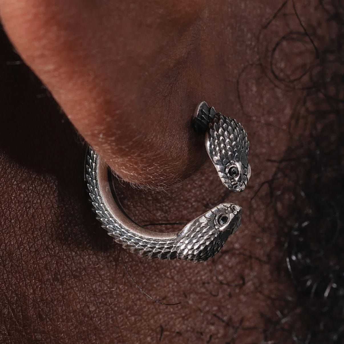 Unisex Antique finish snake Earrings | With Certificate of Authenticity and 925 Hallmark - caratsutra