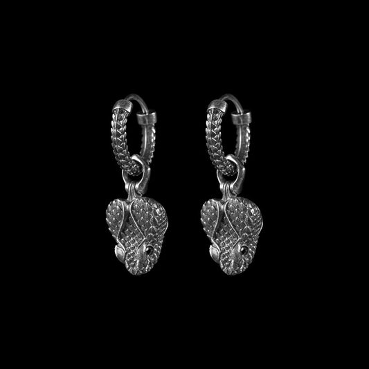 Unisex Antique finish 3D Rattlesnake Earrings | With Certificate of Authenticity and 925 Hallmark - caratsutra