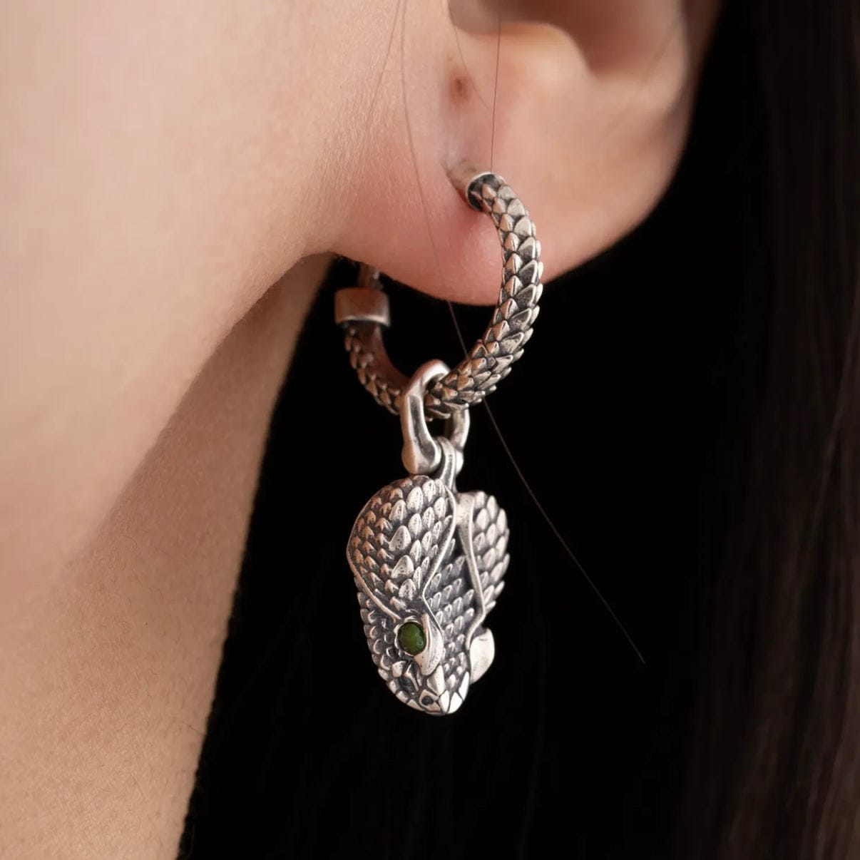 Unisex Antique finish 3D Rattlesnake Earrings | With Certificate of Authenticity and 925 Hallmark - caratsutra