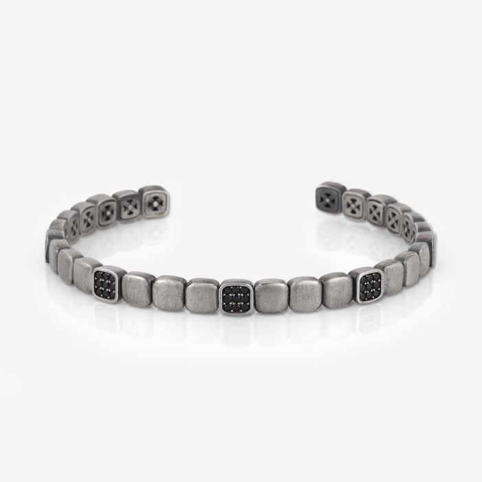 Square Adjustable Cuff Style Bangle/kadaa/Handcuff | 925 Sterling Silver Bracelet | With Certificate of Authenticity and 925 Hallmark - caratsutra