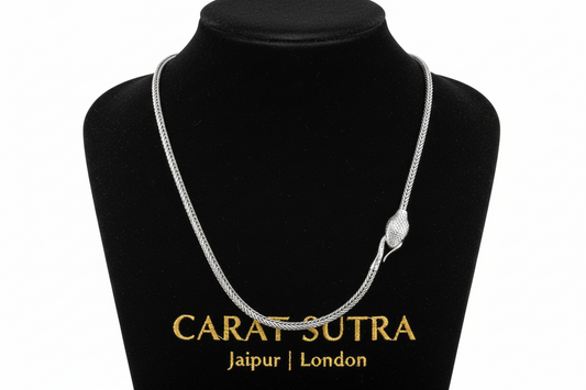 4mm wide Anaconda - Fox Tail Chain | 925 Sterling Silver Chain | With Certificate of Authenticity and 925 Hallmark - caratsutra