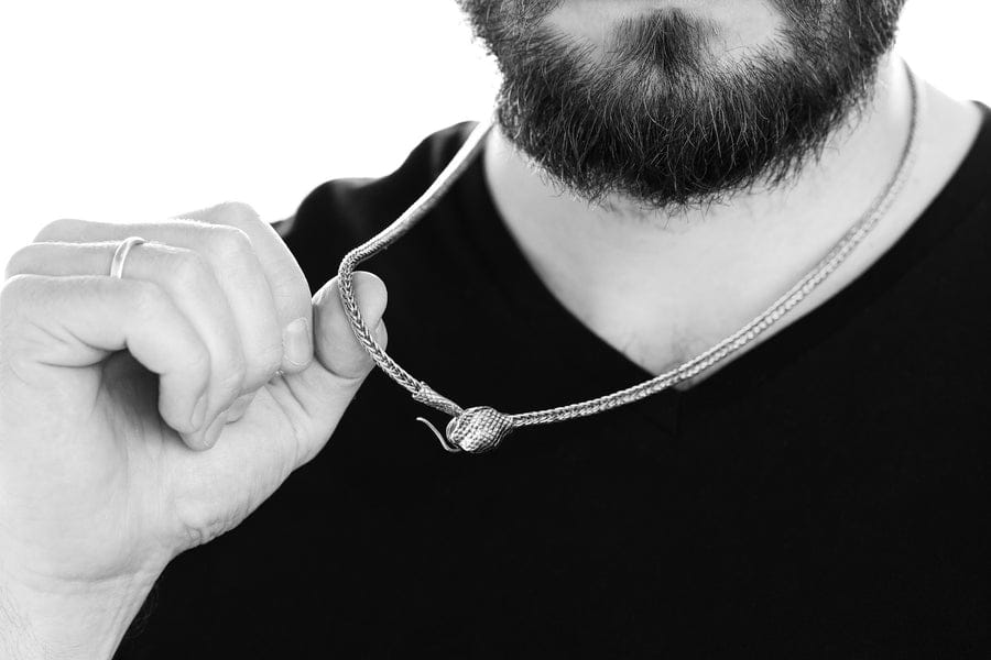 4mm wide Anaconda - Fox Tail Chain | 925 Sterling Silver Chain | With Certificate of Authenticity and 925 Hallmark - caratsutra