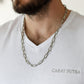 8mm wide Unique Heracles Engraved Box type Handmade Chain | 925 Sterling Silver Chain | With Certificate of Authenticity and 925 Hallmark - caratsutra