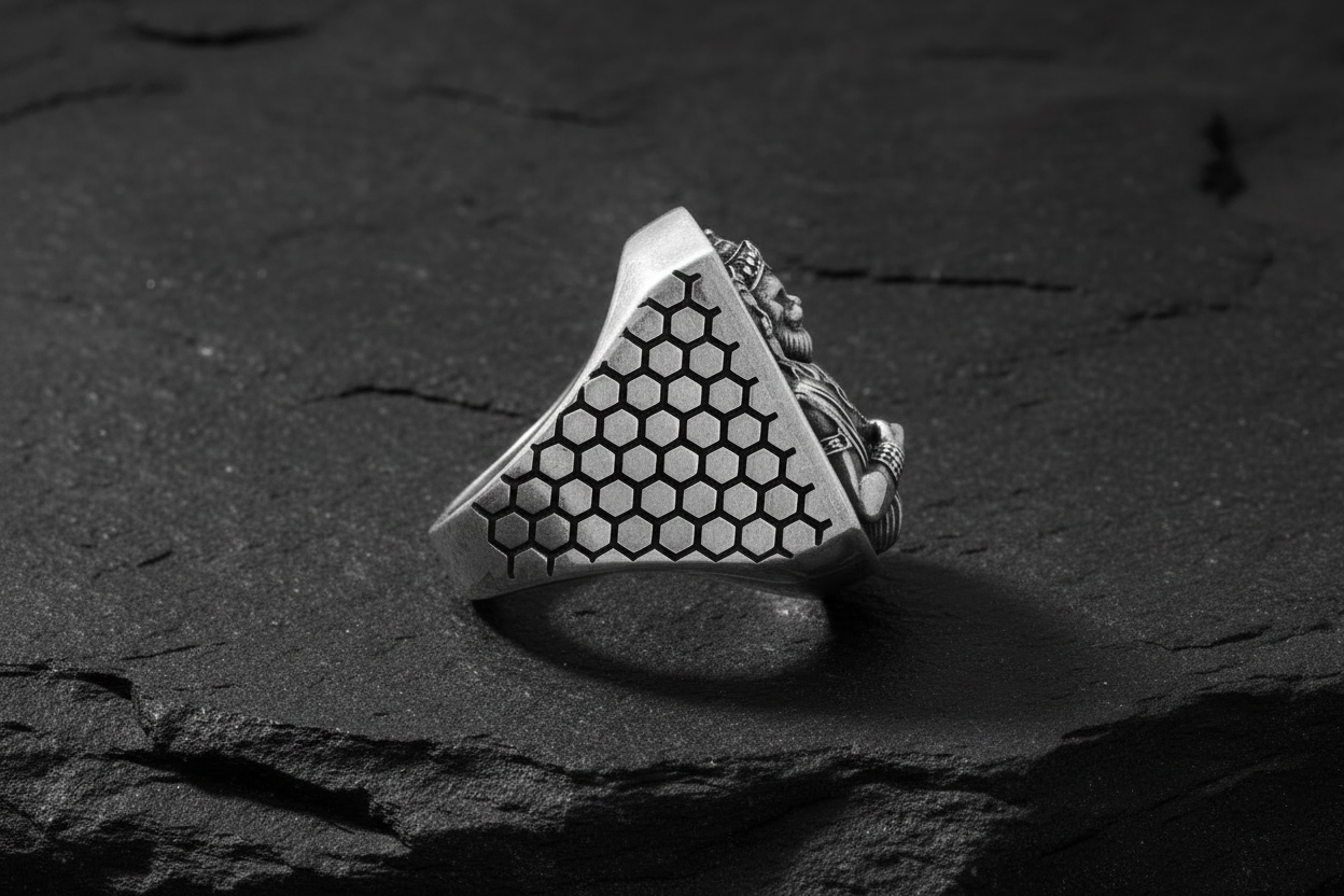 Panchmukhi Hanuman Ji Ring | 925 Sterling Silver Oxidized Ring | With Certificate of Authenticity and 925 Hallmark