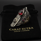35g, Zulfiqar Sword Ring studded with Red Zircon stone  | 925 Sterling Silver Oxidized Ring | With Certificate of Authenticity and 925 Hallmark - caratsutra