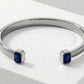 black and Blue Spinel Stone Adjustable Cuff Style Bangle/kadaa | 925 Sterling Silver Bracelet | With Certificate of Authenticity and 925 Hallmark