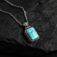 Fluer-de-Lis Designed Silver Pendant in 20ct Natural Irani Turquoise, 925 Sterling Silver Pendant | With Certificate of Authenticity and 925 Hallmark - caratsutra