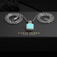 Fluer-de-Lis Designed Silver Pendant in 15ct Natural Irani Turquoise, 925 Sterling Silver Pendant | With Certificate of Authenticity and 925 Hallmark - caratsutra