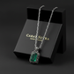 Fluer-de-Lis Designed Silver Pendant in 8.5ct Natural Zambian Emerald, 925 Sterling Silver Pendant | With Certificate of Authenticity and 925 Hallmark